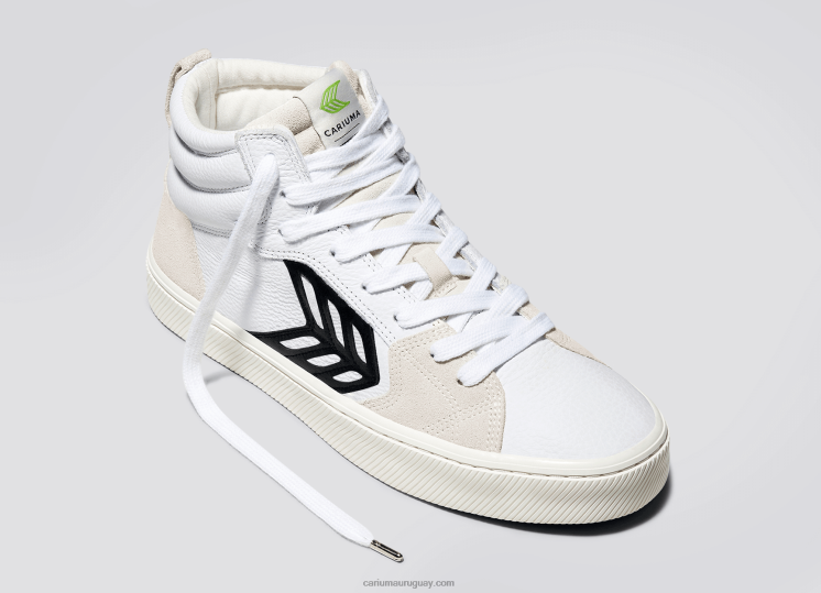 cuero premium blanco/negro hombres 4F2V6148 Cariuma