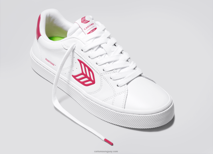 pantone viva magenta cuero blanco hombres 4F2V677 Cariuma