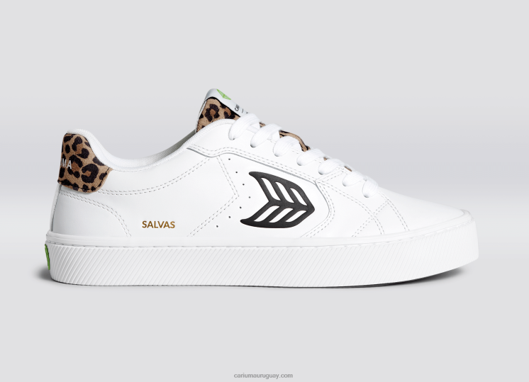 cuero lwg blanco/leopardo mujer 4F2V6317 Cariuma