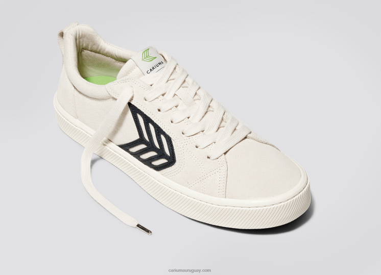 pie derecho (zapato único)-blanco roto vintage/negro mujer 4F2V6377 Cariuma