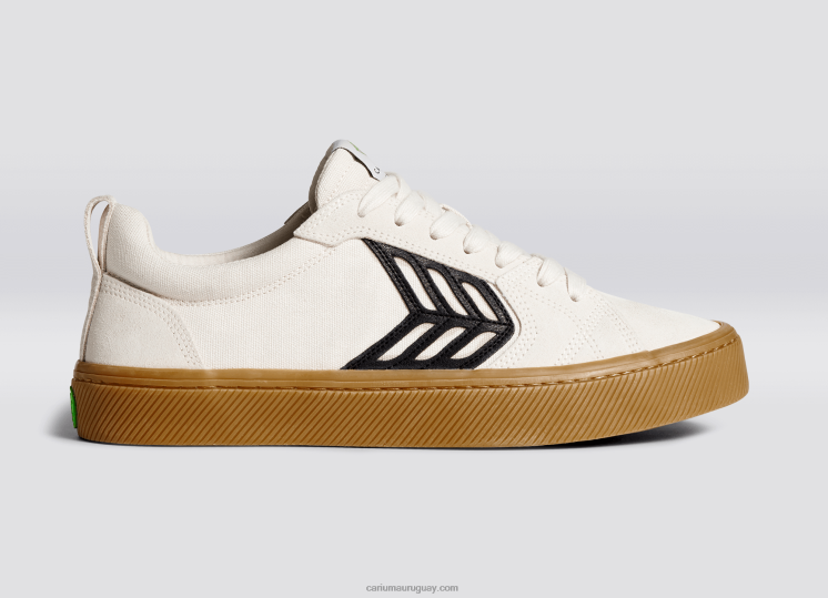 pie derecho (zapato único) - goma vintage blanquecino/negro mujer 4F2V6376 Cariuma