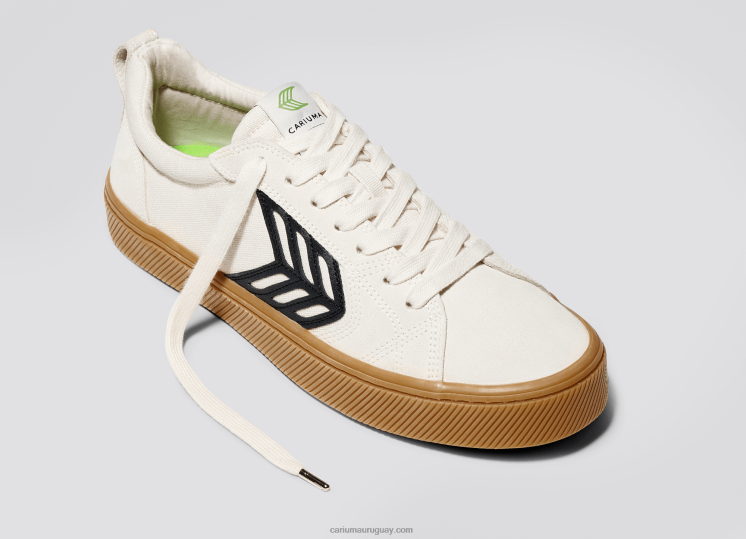 pie derecho (zapato único) - goma vintage blanquecino/negro mujer 4F2V6376 Cariuma