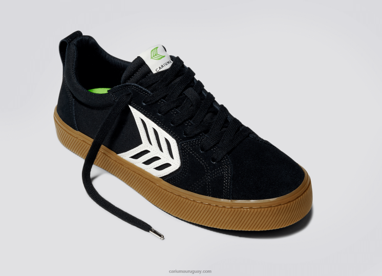 pie derecho (zapato único)-todo goma negra/marfil mujer 4F2V6378 Cariuma