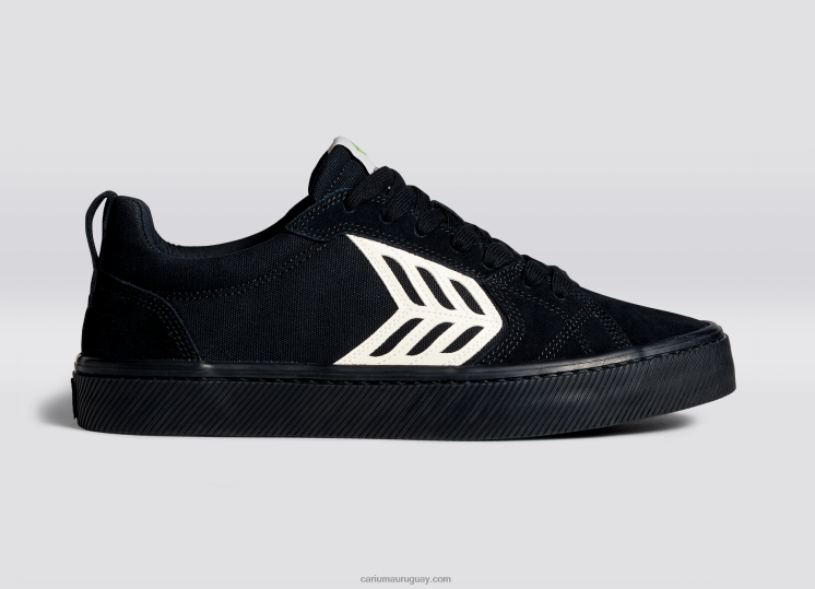 pie derecho (zapato único)-todo negro/marfil mujer 4F2V6373 Cariuma