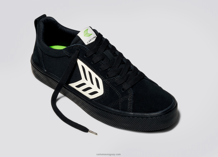pie derecho (zapato único)-todo negro/marfil mujer 4F2V6373 Cariuma