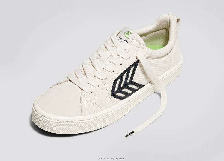 pie izquierdo (zapato único)-blanco roto vintage/negro mujer 4F2V6372 Cariuma