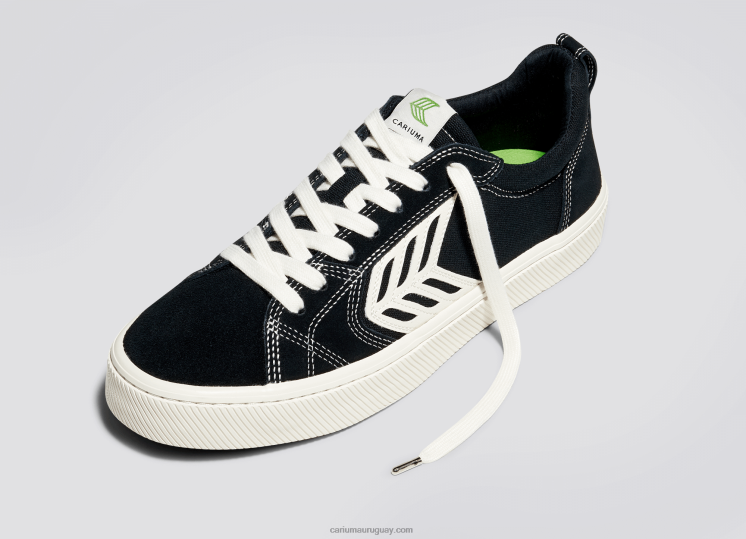 pie izquierdo (zapato único)-contraste negro/marfil mujer 4F2V6366 Cariuma