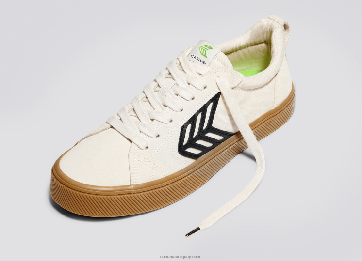pie izquierdo (zapato único) - goma vintage blanquecino/negro mujer 4F2V6370 Cariuma