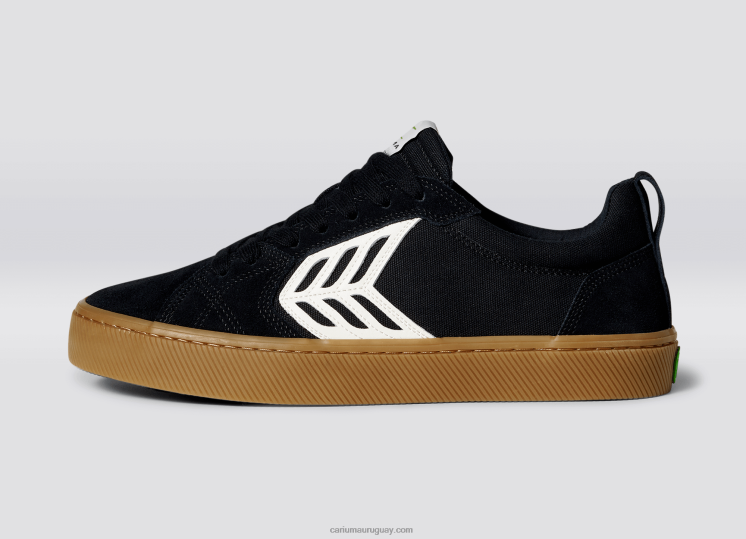 pie izquierdo (zapato único)-todo goma negra/marfil mujer 4F2V6369 Cariuma