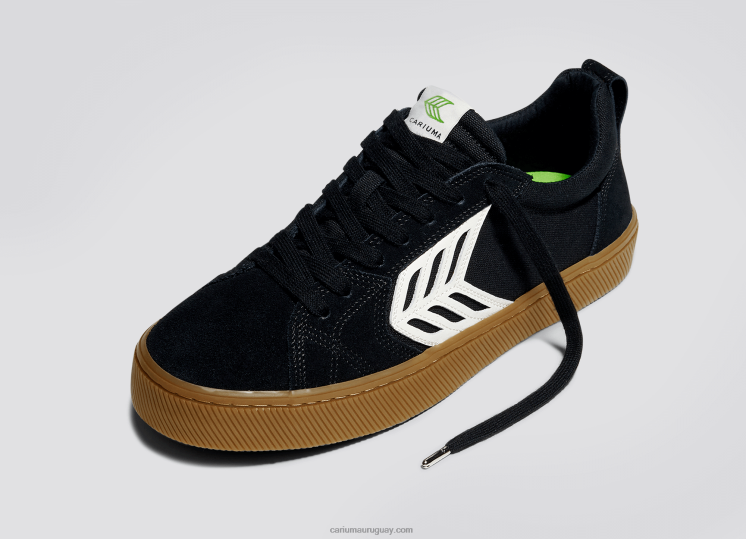 pie izquierdo (zapato único)-todo goma negra/marfil mujer 4F2V6369 Cariuma